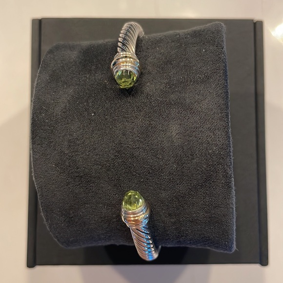 David Yurman Cable Bracelet in Sterling Silver with Peridot and 14k Yellow Gold - Picture 3 of 3